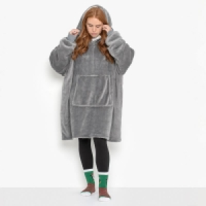 QDStores  Plush Shoodie Warm Fleece Hoodie Grey
