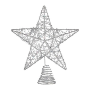 Silver Glitter Star Christmas Tree Topper