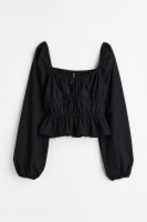 HM  Balloon-sleeved peplum blouse