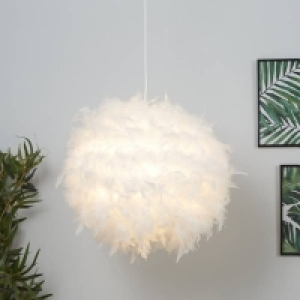 Hattie Feather Non-elec Light Shade - White