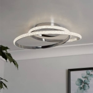 Sasha LED Flush Ceiling Light - Chrome & Crystal