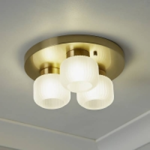 Homebase  Pearl Frosted 3 Light Flush Ceiling Light