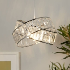 Homebase  Dita 2 Band Chrome Non-Elec Light Shade