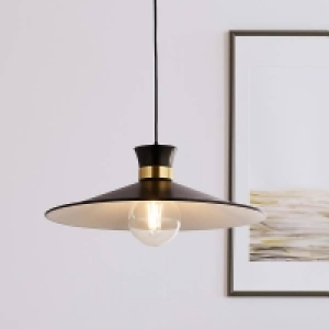 Homebase  Balham Pendant Ceiling Light - Black & Brass