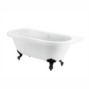 Bathstore Belmont Back to Wall Roll Top Bath with Black Feet £521.50