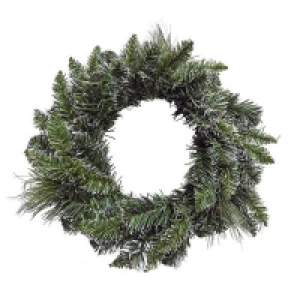 White Tipped PVC Pine Needle Christmas Wreath - 45cm
