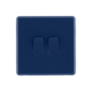 Arlec Rocker 10A 2Gang 2Way Galaxy Blue Double light switch