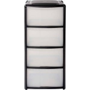 4 Drawer Storage Tower - Black