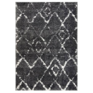Deluxe Berber Rug - Charcoal & White - 120x160cm