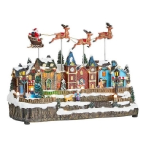 Christmas Village & Flying Sleigh LED Christmas Decoration