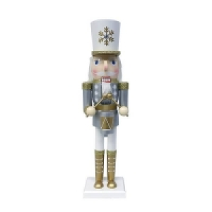 Silver Wooden Nutcracker Christmas Decoration - 50cm