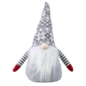 Grey Santa Gonk Christmas Decoration - 36cm