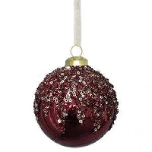 Berry Beaded Glass Christmas Bauble Decoration