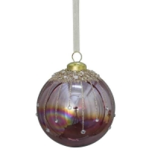 Berry Ribbed Jewel Lustre Christmas Bauble Decoration