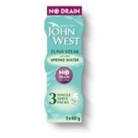 Ocado  John West No Drain Tuna Steak In Spring Water 3 Pack
