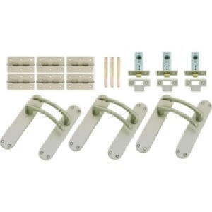 Wickes Sofia Latch Handle Satin Nickel 3 Pack £15.00
