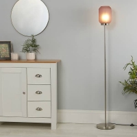 Homebase  Pearl Frosted Floor Lamp - Rose