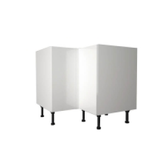 High Gloss Slab White 935mm Corner Base Unit