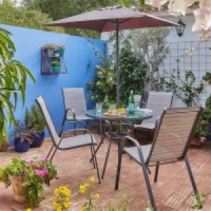 Andorra 4 Seater Garden Dining Set with Parasol