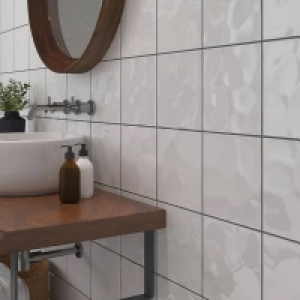 Bumpy White Ceramic Wall Tile 200 x 200mm £15.00