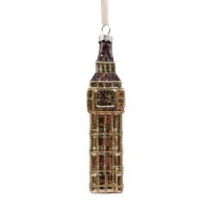 Big Ben Bell Tower Glass Christmas Tree Decoration