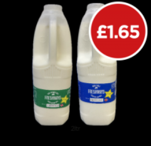 AMAZING VALUE: Freshways Milk Semi-Skimmed, Whole