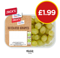Budgens  Jacks Seedless Grapes Green