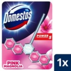 Domestos Power 5 Pink Magnolia Toilet Rim Block 1pc £1.50