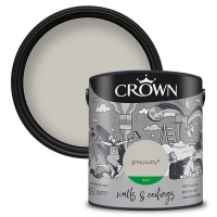 Homebase  Crown Walls & Ceilings Silk Emulsion Paint Grey Putty - 2.5L