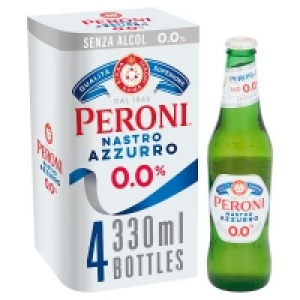 Waitrose  Peroni Nastro Azzurro 0.0% Alcohol Free Lager Bottle4x330ml