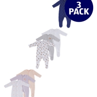 Aldi  Baby Sleep Suits With Feet 3 Pack