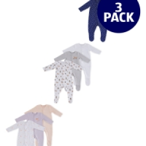 Baby Sleep Suits With Feet 3 Pack