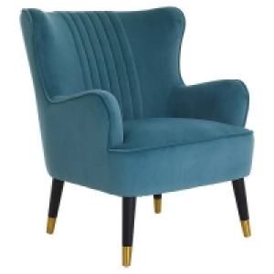 Homebase  Montana Wingback Armchair - Teal Blue