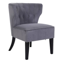 Homebase  Sadie Velvet Accent Chair - Dark Grey