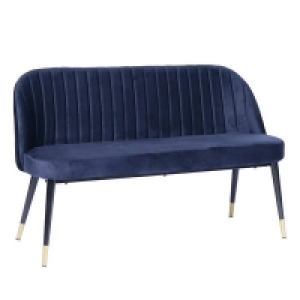 Illona Velvet Dining Bench - Navy
