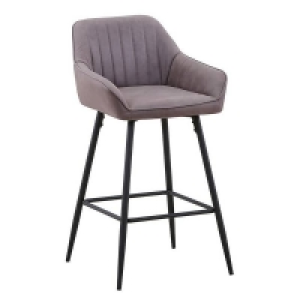 Archer Faux Leather Bar Stool - Elephant Grey