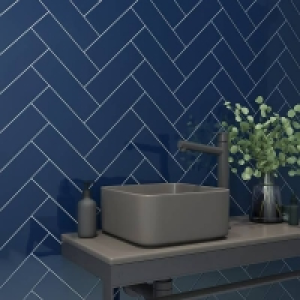 Camden Navy Ceramic Wall Tile 100 x 300mm