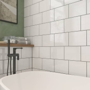 Plain White Ceramic Wall Tile 250 x 200mm - 1 sqm Pack