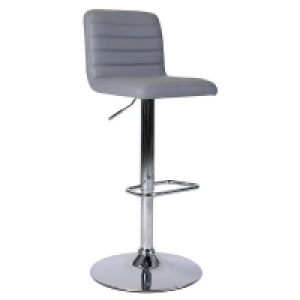 Chet Height Adjustable Faux Leather Bar Stool - Grey