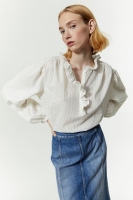 HM  Frill-trimmed pop-over blouse
