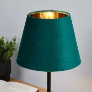 Velvet Drum Lamp Shade - 20cm - Emerald