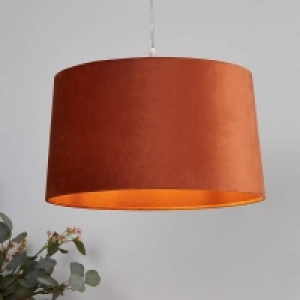 Velvet Drum Lamp Shade - 40cm - Burnt Orange