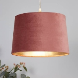 Velvet Drum Lamp Shade - 30cm - Rose