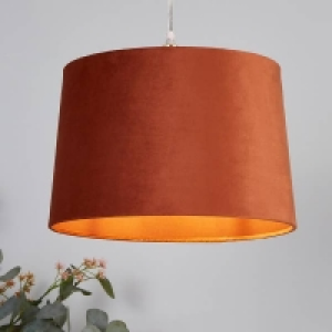 Velvet Drum Lamp Shade - 30cm - Burnt Orange