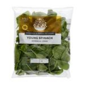 M&S Young Spinach Washed & Ready to Cook £0.86