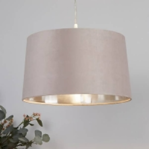 Velvet Drum Lamp Shade - 40cm - Mink