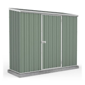 Absco 7.5 x 3ft Space Saver Metal Pent Shed - Green