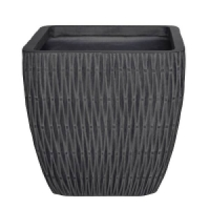 House Beautiful Roma Weave Charcoal Square Pot - 37cm