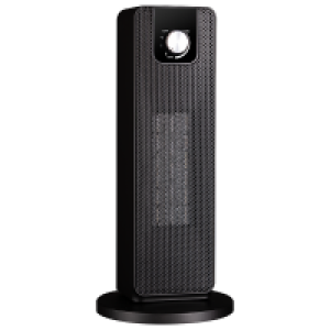 Homebase Ceramic Mini Tower Fan Heater in Black - 2000W