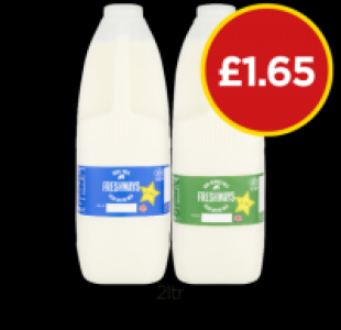 Freshways Milk Whole, Semi-Skimmed £1.65